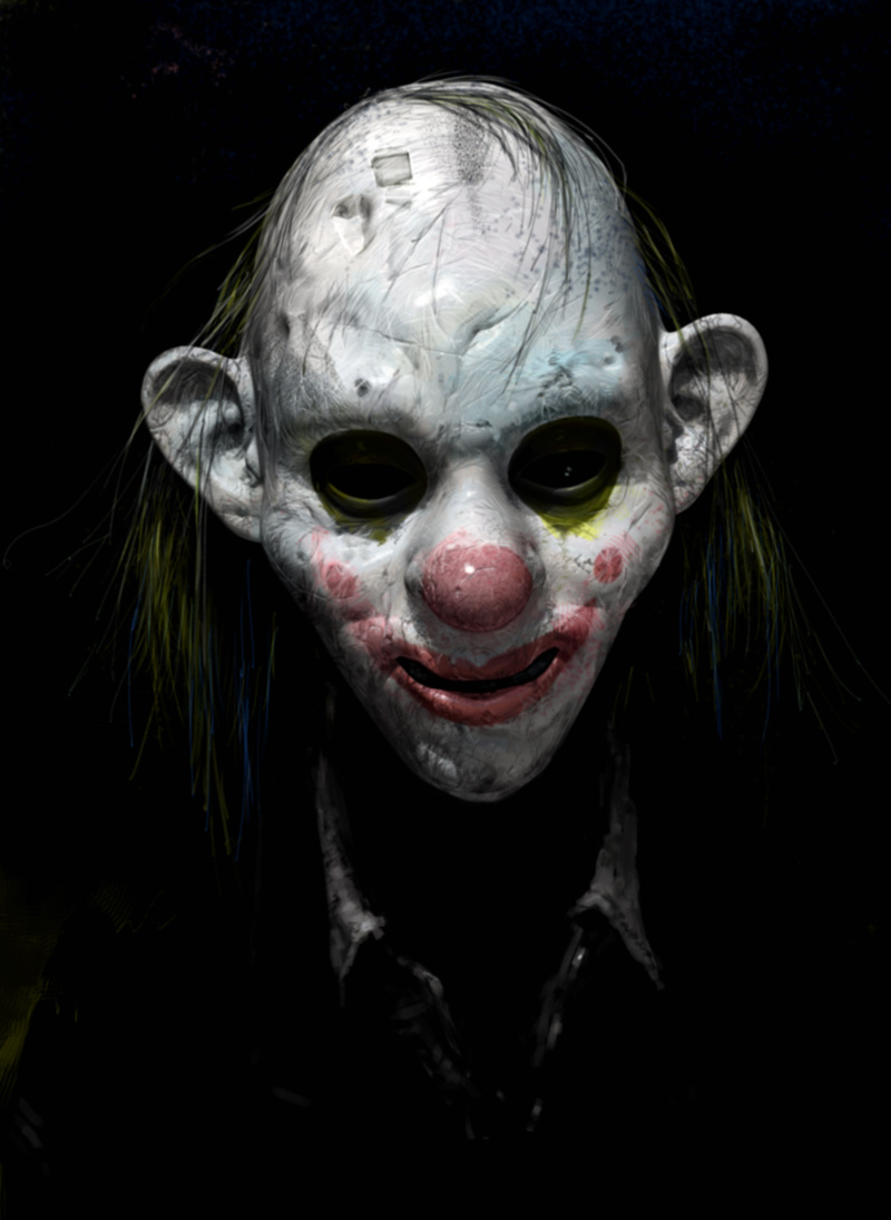 Illustration for article titled Never-seen Dark Knight concept art reveals the terrifying origins of the Joker's Clown Gang